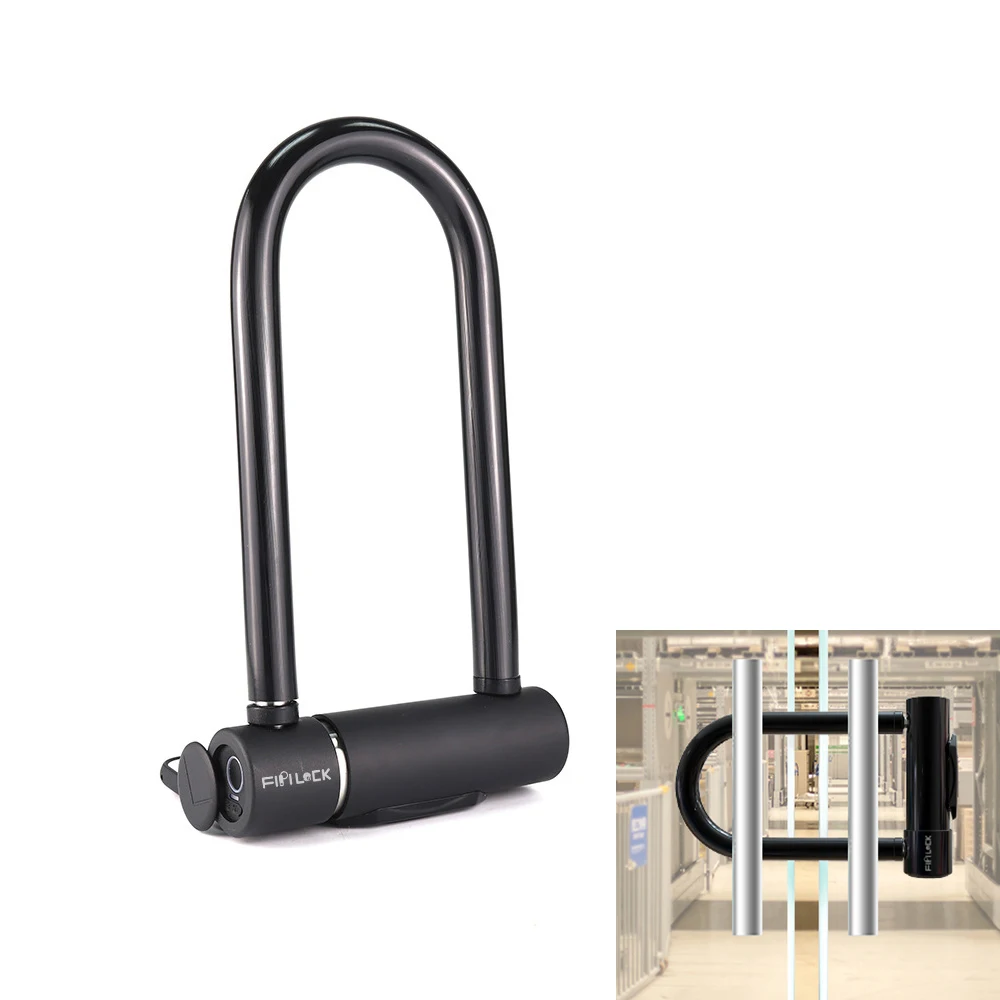 

FL-U9 IP65 Waterproof U-lock Smart Fingerprint Door Lock Fingerprint Security Lock for Shop/Office Glass Door Bike Motor