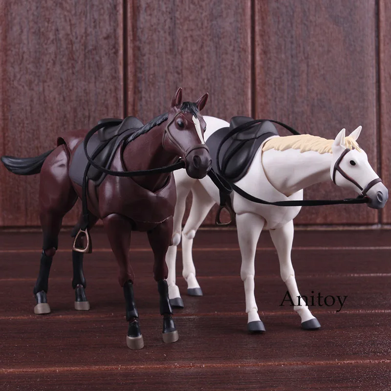 

Anime Figure Figma 246a Horse Chestnut / Figma 246b Horse White Figures PVC Collectible Model Toy Can Play with Body Kun & Chan