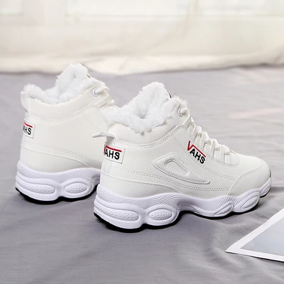 Women Winter Warm Shoes Fashion Warm Women Casual Shoes High Top Ladies Sneakers Winter Women Tenis Feminino - Цвет: White