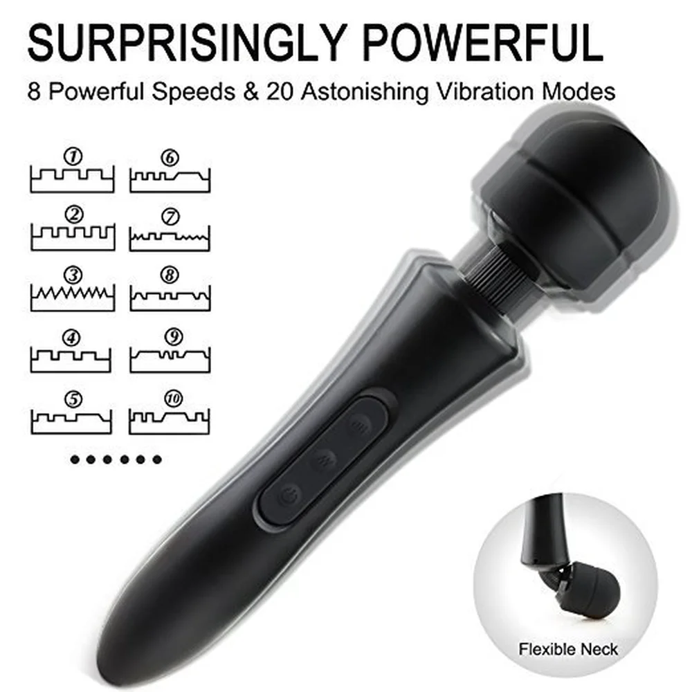 Charge Large Massage Stick 20 Frequency 8 Speed USB Vibrator Vibradores Intimate Goodsin