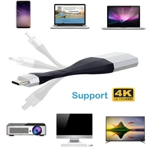 Складной USB 3.1 Тип C на HDMI Мониторы HDTV Видео Аудио Кабель-Адаптер 4K 30 Гц ULTRA HD HDTV
