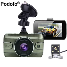 Podofo Двойной объектив Видеорегистраторы для автомобилей Cam dashcam 1080 P Full HD видео регистратор Регистраторы резервного копирования заднего Камера G-Сенсор Ночное видение видеорегистраторы