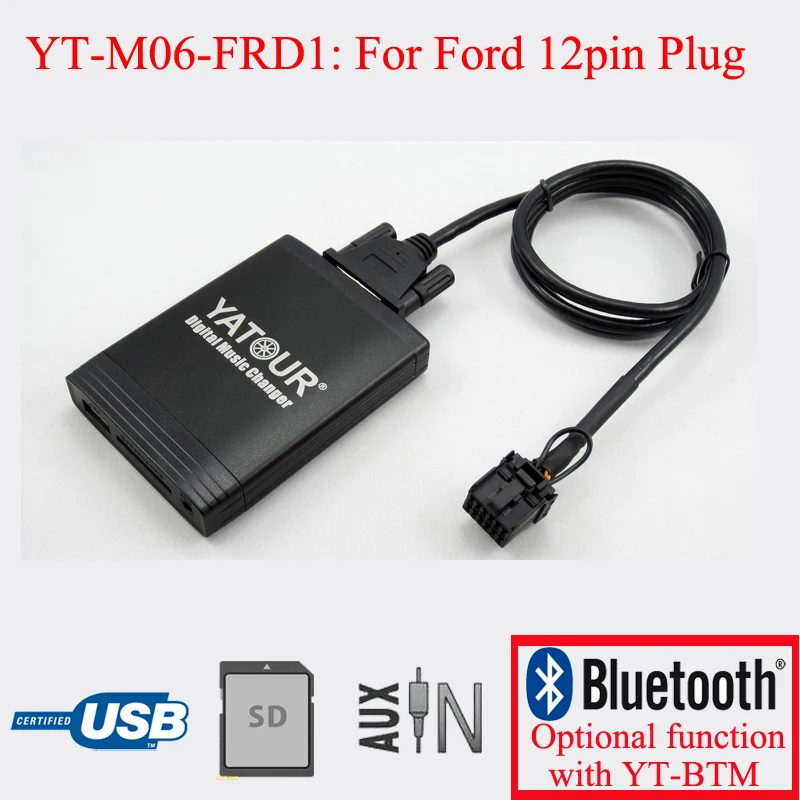 Yatour автомобильный стерео USB SD цифровой MP3-плеер для Ford 12pin штекер