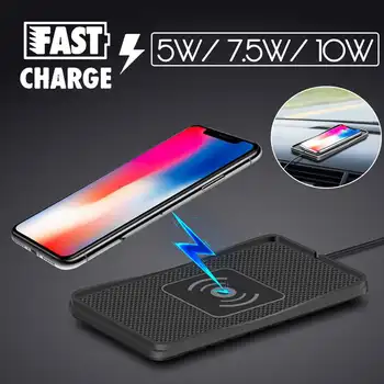 

10W Qi Wireless Car Charger Pad Fast Charging Dock Pad Non-slip Mat Car Dashboard Holder Stand for Audi for BMW
