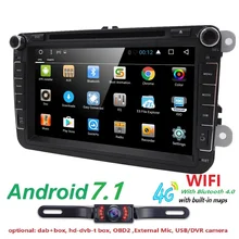 2 din Android 7.1 car multimedia player fit volkswagen vw skoda yeti golf polo passat b6 jetta touran gps radio SWC DAB WIFI 4G