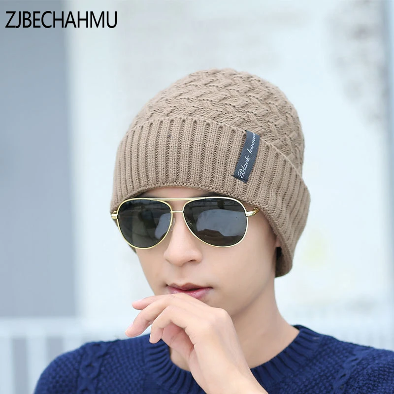 

ZJBECHAHMU Hats Spring Casual Solid Cotton Skullies Beanies Hat For Men Women Winter Warm Baggy Knitted Hat Caps Free Shipping