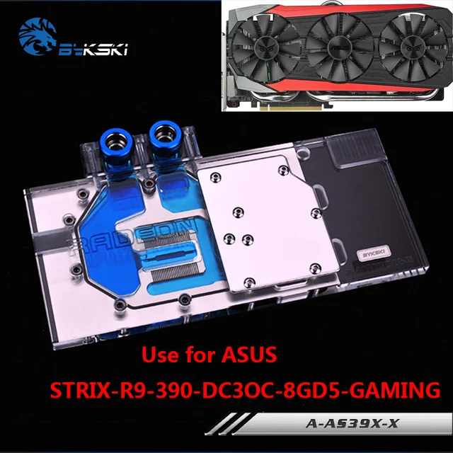 Best Value BYKSKI Full Cover Graphics Card Block use for ASUS STRIX-R9-390-DC3OC-8GD5-GAMING Video Card Copper Block RGB Light Best Value BYKSKI Full Cover Graphics Card Block use for ASUS STRIX-R9-390-DC3OC-8GD5-GAMING Video Card Copper Block RGB Light