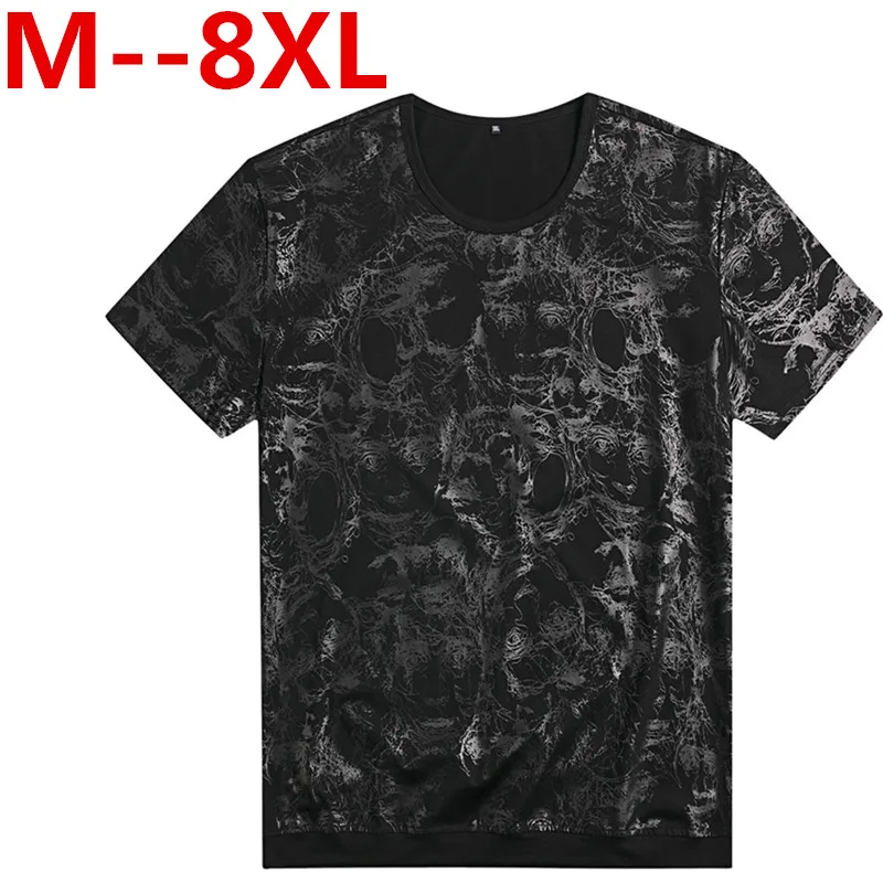 Большие размеры 10XL 8XL 6xl 5x летние мужские футболки эластичность одноцветное с