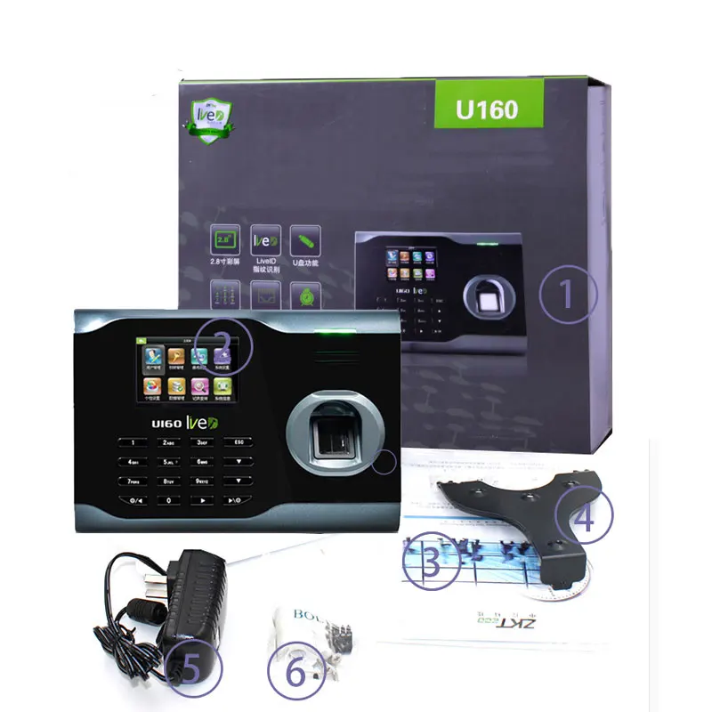 ZK U160 WI-FI TCP/IP Биометрические табельные часы с отпечатком пальца Регистраторы сотрудник посещаемости электронное считывающее устройство