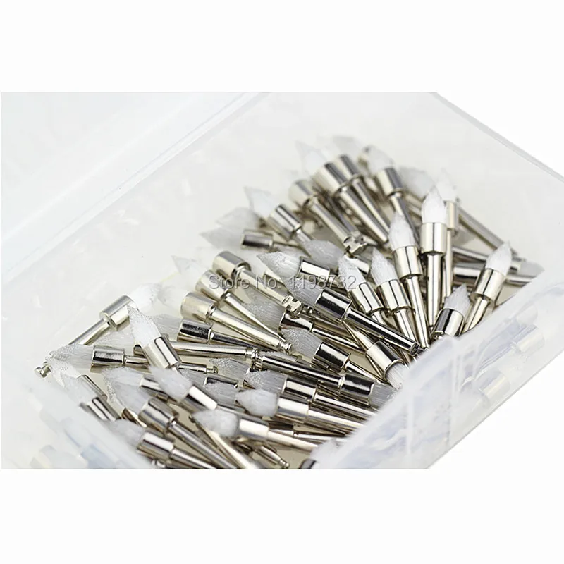 Trava de Alta Dental Produtos Pequeno Branco Nylon Qualidade Apontou Polidor Polimento Escovas Dentista Materiais 100 Pcs Lab 1 100 pcs Dental Lab Produtos Pequeno Branco