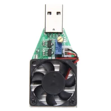 Промышленный электронный нагрузочный резистор USB интерфейс разрядка батареи тестовая емкость с вентилятором регулируемый ток 15 Вт