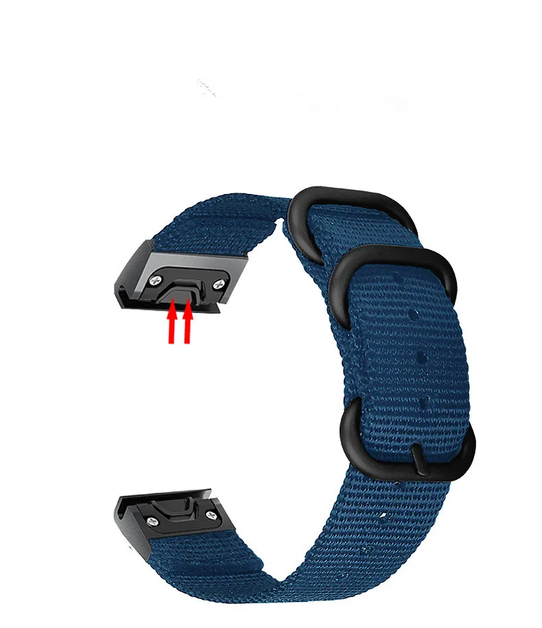 Blue 26 мм, ремешок для наручных часов Quick Fit для Garmin Fenix 6X, нейлоновый ремешок для наручных часов с защитой от пота для Garmin Fenix 5X/Fenix 3/Fenix3 HR - Цвет: Blue