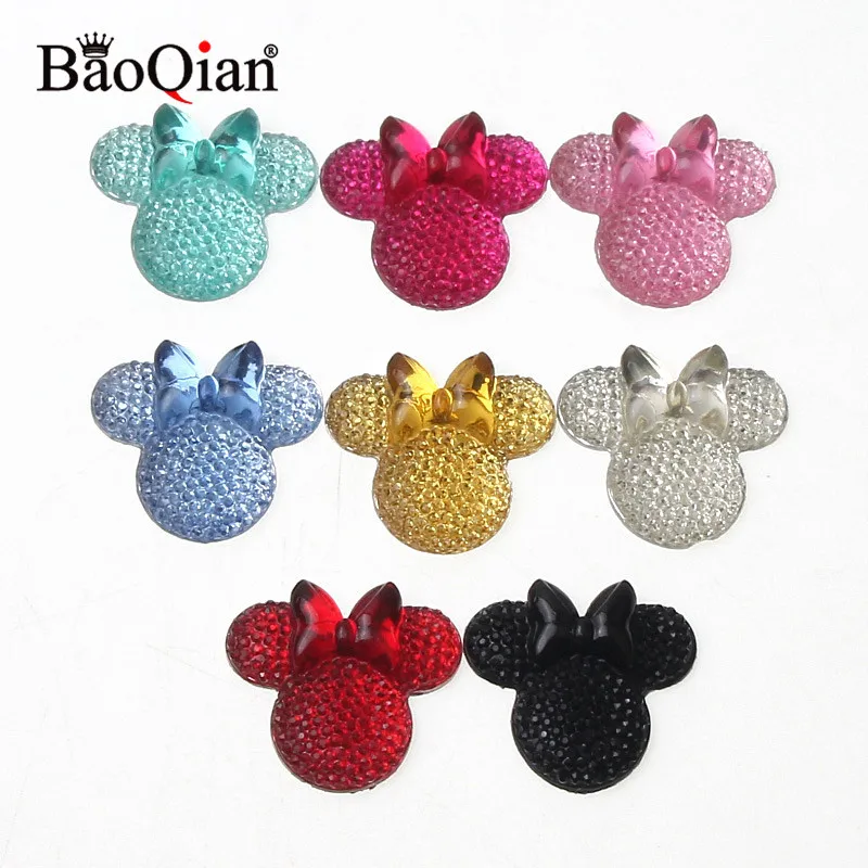 

20pcs Mixed Shiny Bling Minnie Resin Crafts Embellishment Flatback Cabochon DIY Mobile Phone Scrapbooking Decoration 26x28mm