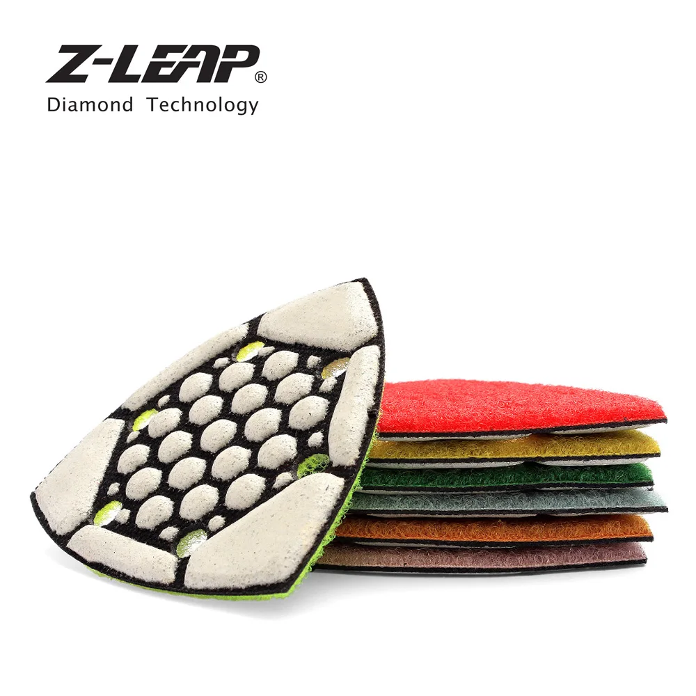 Z-LEAP 7 шт./компл. треугольные Алмазный Полировочный диск колодки Осциллирующий шлифовальные колодки для сухой полировки передние и задние углы бетонного камня