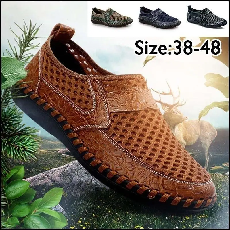 

Men's Casual Shoes Summer Shoes 2019 Fashion Breathable Mesh Shoes Beach Rubber Sandals Zapatos Hombre Plus Size Footwear