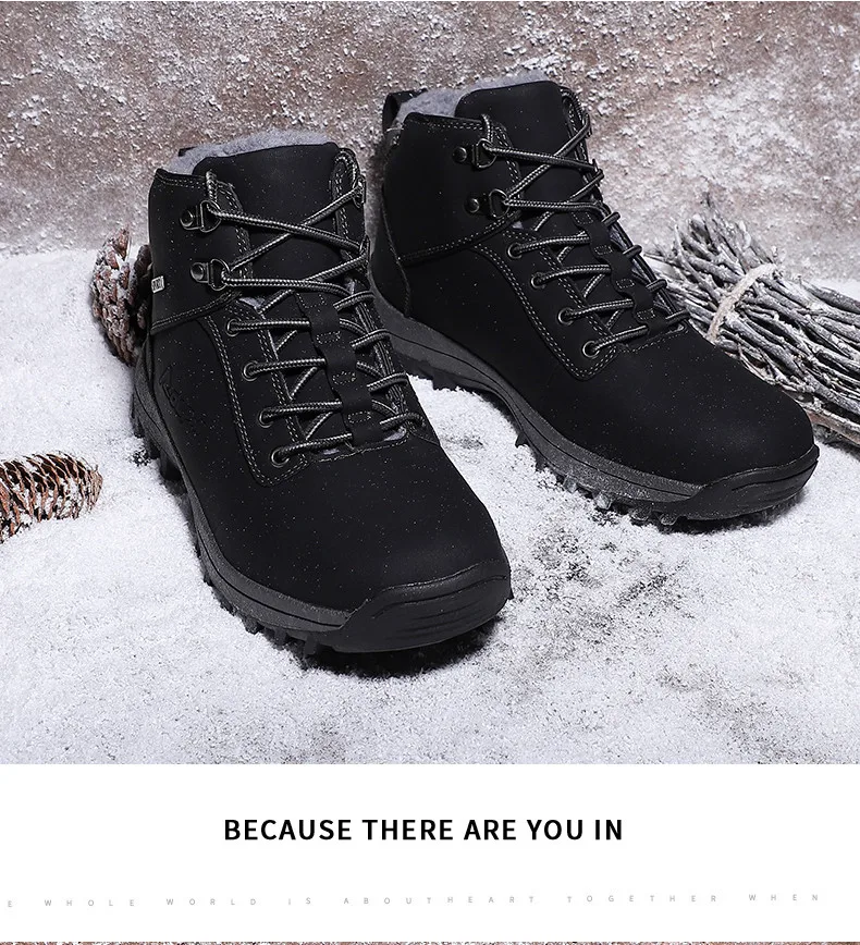 Men Boots Size 38-48 Designer Mens Shoes Winter Boots Waterproof Men Snow Boots Lace Up Men Ankle Boots Warm Winter Shoes Male