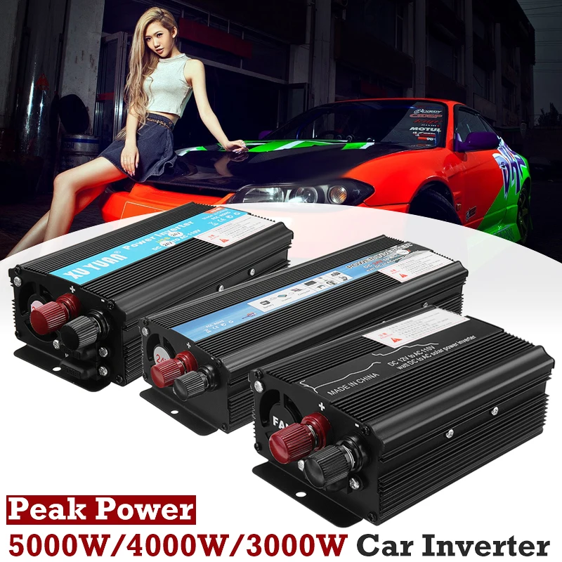 

Inverter 12V 220V 3000W 4000W 5000W Peak Power Voltage Transformer Converter DC 12V To AC 220V Sine Wave Solar Inverter