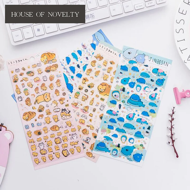 Bread Cat Shark Whale Stickers Adhesive Stickers DIY Decoration Stickers Bread Cat Shark Whale Stickers Adhesive Stickers DIY Decoration Stickers