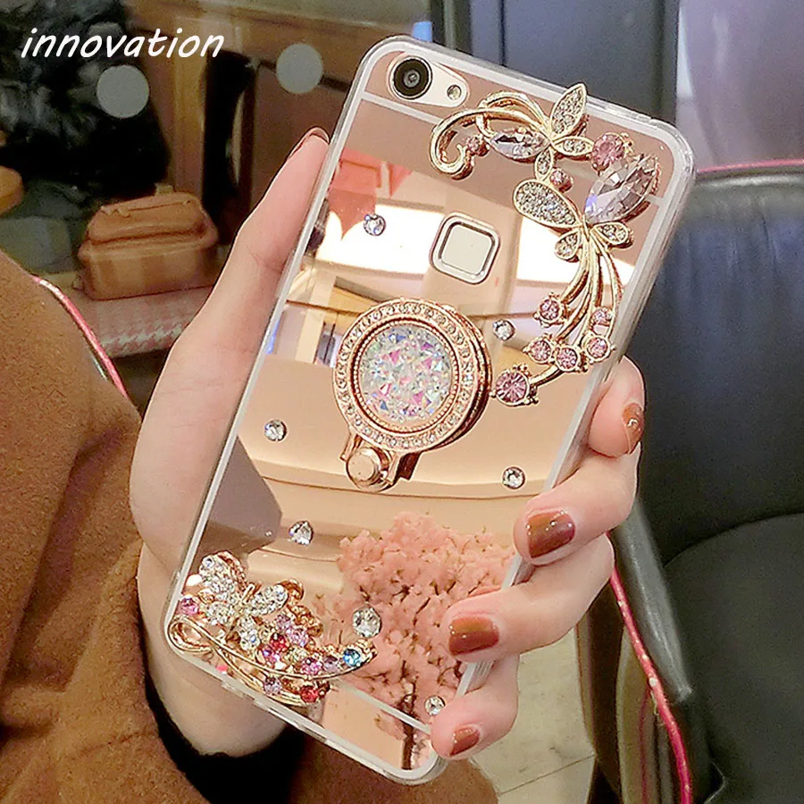 Чехол для iphone 5S с бриллиантами и стразами зеркальная задняя крышка iPhone X 8 6 6S 7 Plus XR