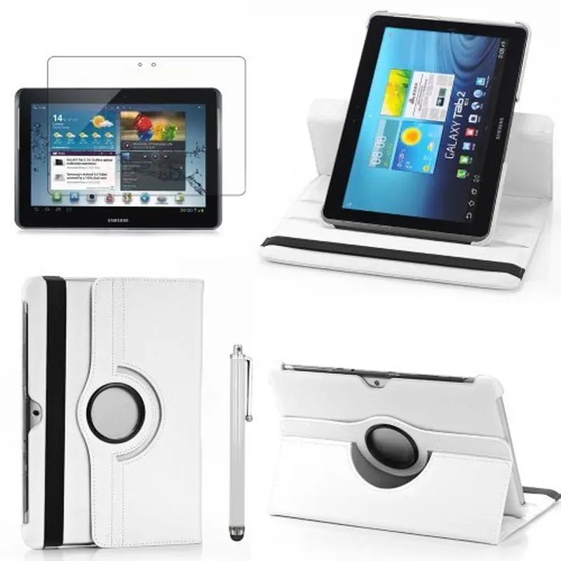 360 Degree Rotating PU Leather Case for Samsung Galaxy Tab 2 10.1" Magnet Auto Wake/sleep Cover GT P5100 P5110 P7500 P7510