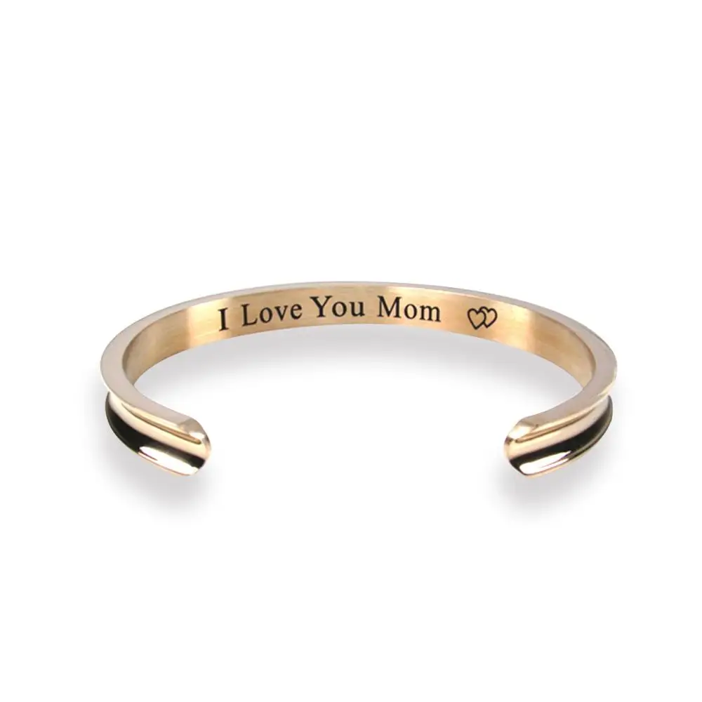 Горячая титановая сталь Groove половина манжеты браслет надпись I «Love You Mom» лучшие подарки матери