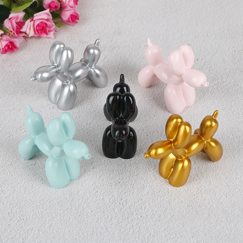 Balloon dog Resin Crafts Cute Small Sculpture Gifts Fashion Cake baking Home Decorations Party Dessert Desktop Ornament 5 Colors