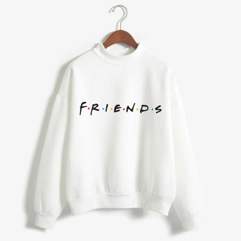 CDJLFH 2018 Friends Tv Show Turtleneck Pullover Candy White Fashion Women Hoodies Casual Autumn Winter Sweatshirt