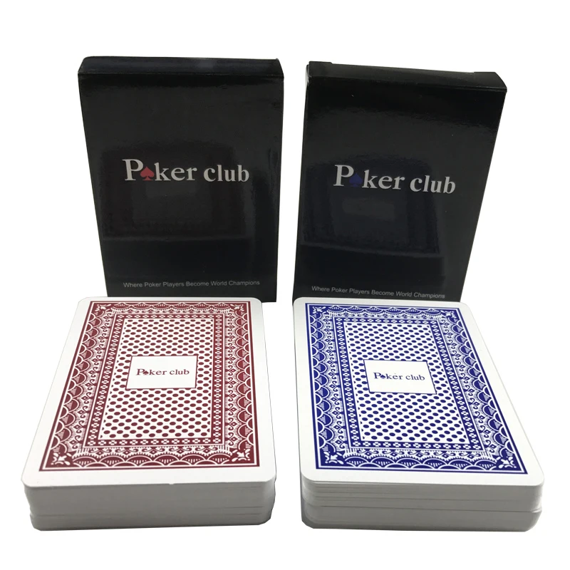 New High Quality Smooth Waterproof Texas Hold'em Plastic Playing Cards PVC Poker Club 2 Colors Red and Blue board games qenueson