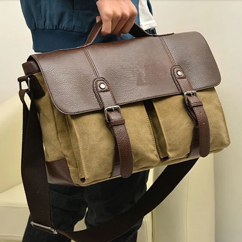 Borsa Uomo Originale Marrone Vintage Messenger A Tracolla Laptop - Foto 8