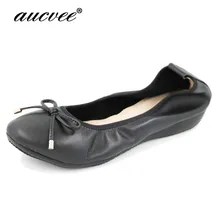 AUCVEE/ г. Новые весенне-осенние женские туфли из натуральной кожи на плоской подошве женские модные мягкие Повседневные Удобные туфли без застежки, большие размеры 34-43, F408