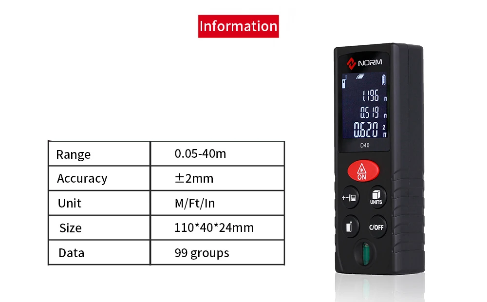 Norm 100 м 80 м 60 м 40 м лазерный дальномер