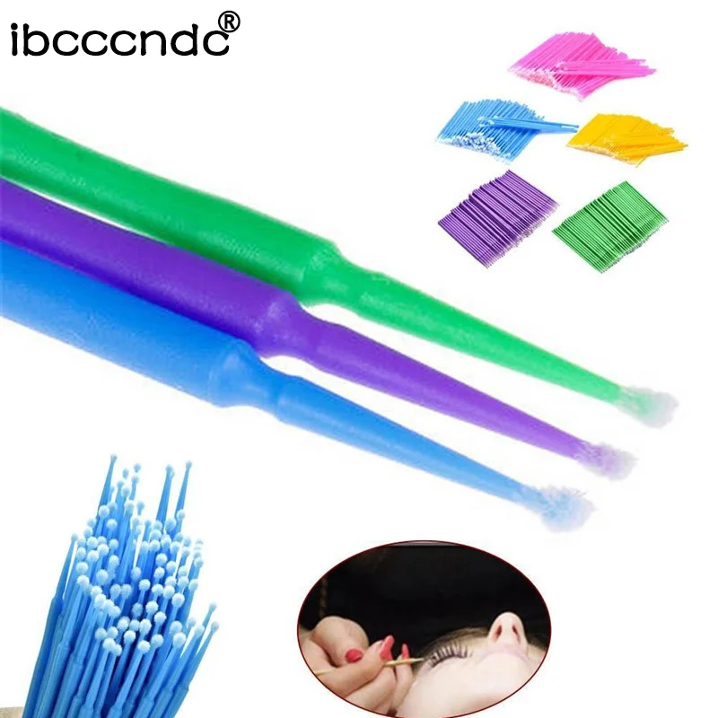 100PCS/Pack Disposable Makeup Brushes Swab Microbrushes Eyelash