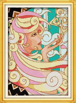 

Free DIY Cross-stitch 11&14CT Temptation 2 DMC Counted Cross Stitch Kit Kits for Ribbon Embroidery Knitting Needles Hobby Craft