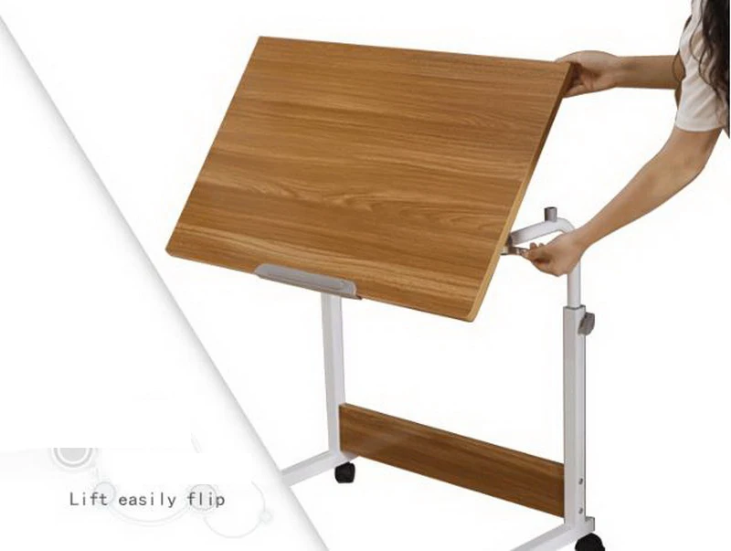 250306/Высокое качество рабочего стола/утолщенная труба/домашняя кровать с простым столом/складной мобильный небольшой стол/Ленивый прикроватный стол для ноутбука/