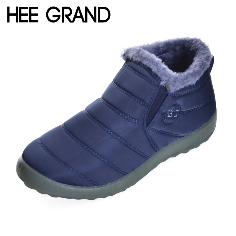 

HEE GRAND Unisex Women Winter Warm Ankle Boots Fur Snow Boots Waterproof Outdoor Slip On Booties Sneakers Shoes Women XMX882