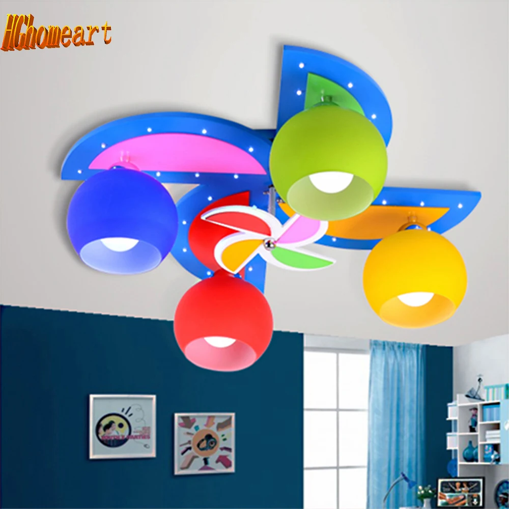 

High Quality Children Room Windmill Led Ceiling Lights Kids Room Lights E27 Lamp 110-220V Led Ceiling Lamp Blue Lustre Luminaire