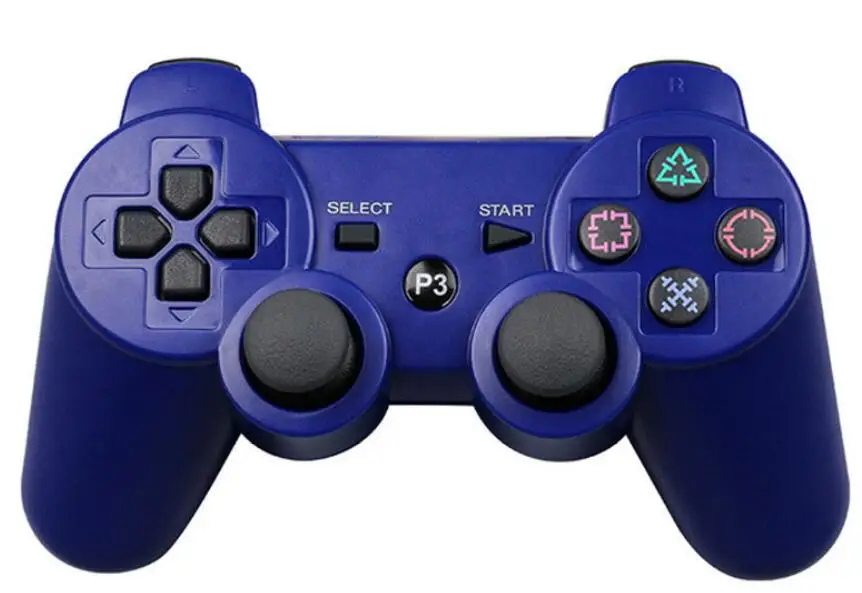 JIELI беспроводной Bluetooth сплошной цвет контроллер для sony playstation Dualshock 3 PS3 контроллер вибрации геймпад - Цвет: Синий