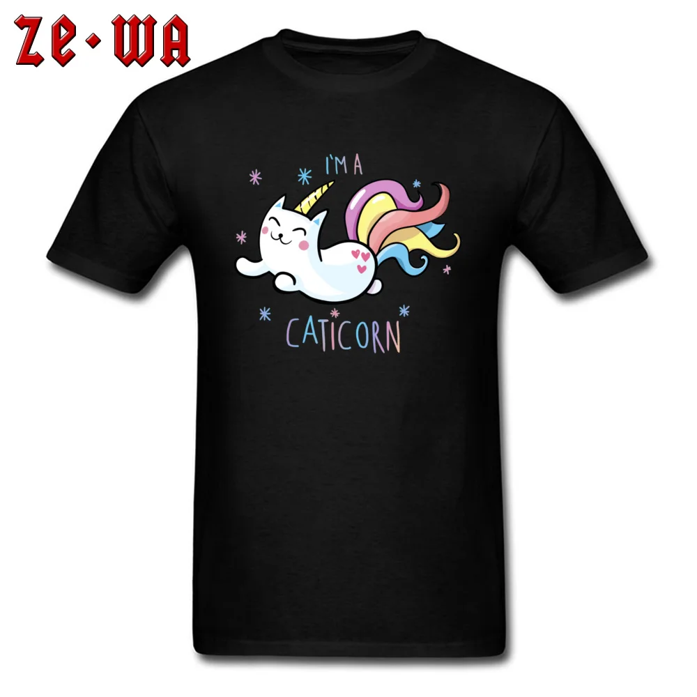 

CATICORN Rainbow Unicorn Cat Funny Kawaii T Shirt Space Pony Cat Cute Print T-Shirts My Litter Pony Gift Tshirts For Men Cotton