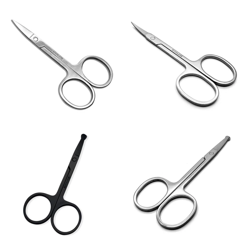 

Stainless Steel Safe Round Tip Eyebrow Scissors Nose Hair Eyeliner Stickers Beauty Makeup Cosmetics Vibrissa Scissors