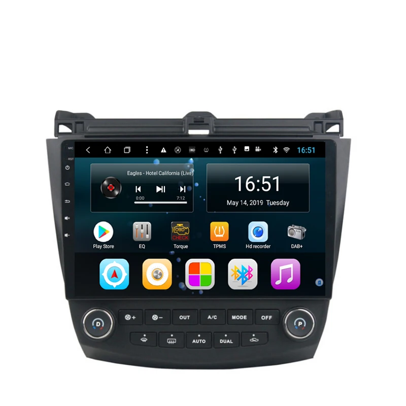 Автомобильное радио рулевое колесо bluetooth gps Мульти-сенсорный экран Быстрая для Honda accord 7 2003-2007 10,1 дюймов Android 8,1