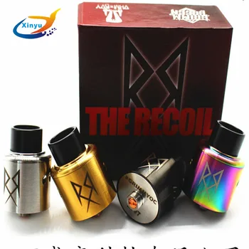 

NEWEST Vaporizer Recoil RDA Rebuildable Dripping Atomizers 24mm Adjustments Airflow Two interchangeable Top Caps Fit 510 Box Mod