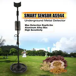 SMART SENSOR AS944 профессиональный Подземный детектор металла регулируемый цвета: золотистый, серебристый Finder Охотник за сокровищами Tracker 3 м