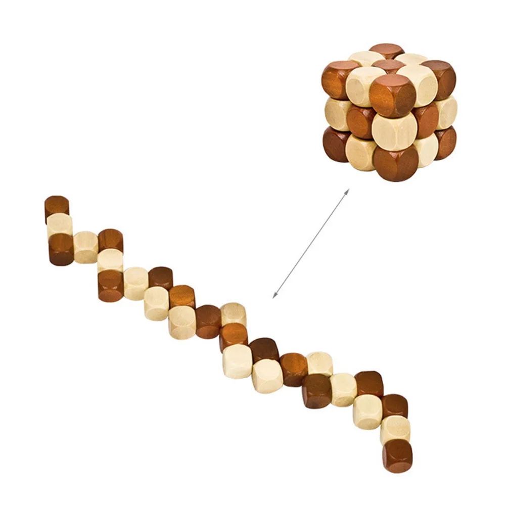 3D деревянные головоломки Новинка игрушечный волшебный кубик образовательный мозговой тизер IQ ум игра для детей взрослый форма змеи