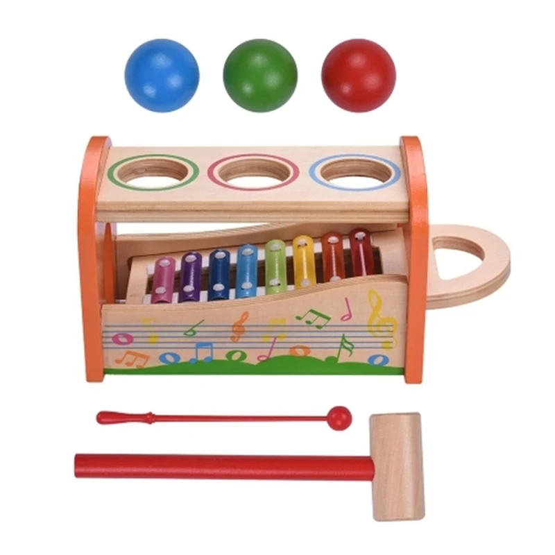 

STARWAY 2 in1 Wooden 8 Notes Xylophone Glockenspiel Scales and Knocking Table Early Childhood Education Musical Instrument