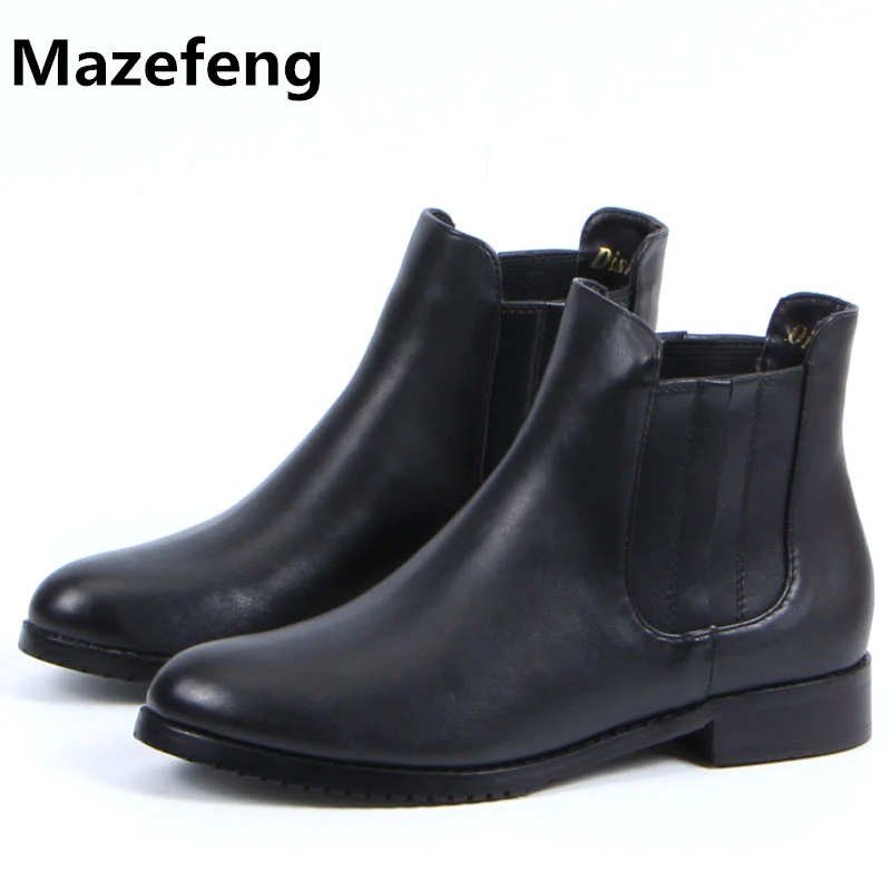 Winter New Style Low Heel Ankle Boots Women Fashion Black Women Shoes Casual Shoes Hot Sale ...