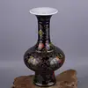 Jingdezhen Antique Enamel Vase Yong Zheng Black Glaze Vase With Flower Pattern Imitation of Ancient Porcelain Kiln Antique 2