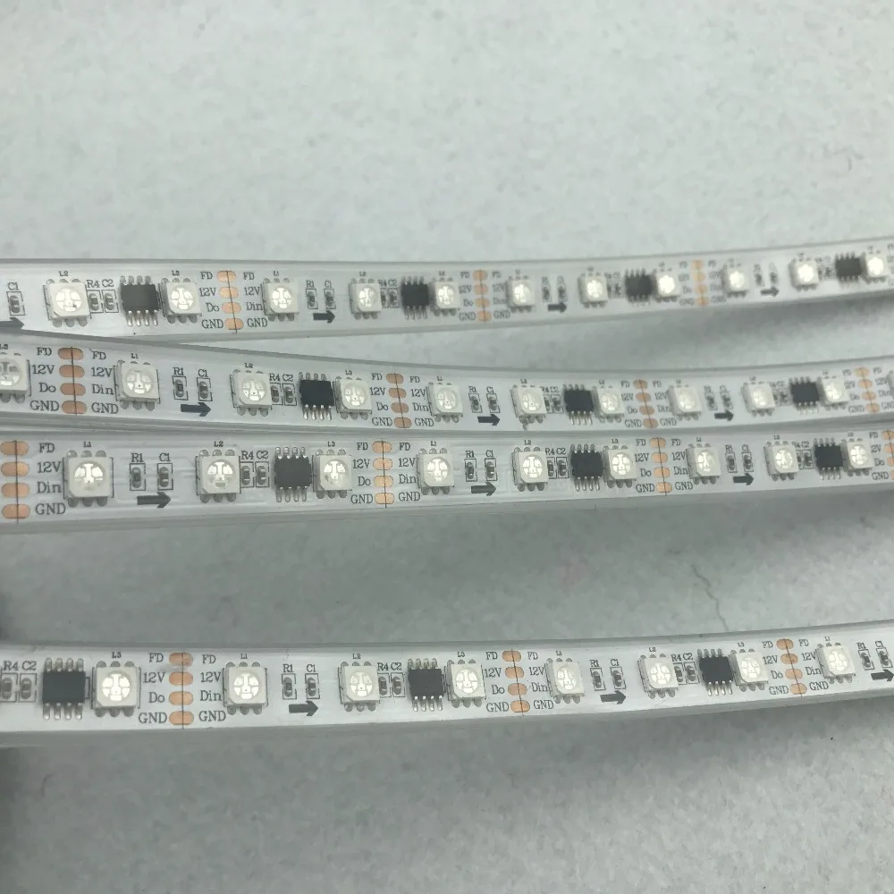 4 провода (с возвращенным сигналом) 5 м DC12V 60 светодиодов/м 20 шт. ws2811 ic/meter (20