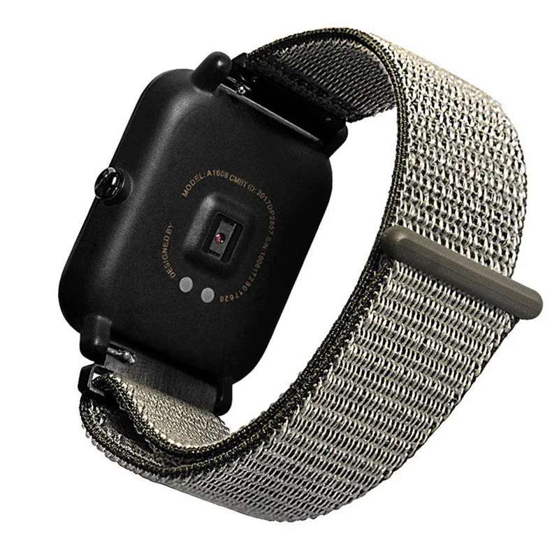 20MM Magic Sticker Canvas For Huami Amazfit Smart Watch Youth Edition Bip BIT PACE Lite band strap fitness bracelet H40 (7)