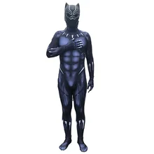 2018 Անվճար առաքում T'Challa cosplay զգեստները Black Panther Costume Halloween զգեստները մեծահասակների համար BP կոստյում երեխաների և մեծահասակների համար