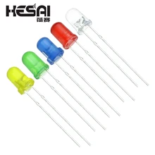 100 шт./лот, 5 цветов, F3, 3 мм, круглый светодиодный комплект, ультра яркий, прозрачный зеленый/желтый/синий/белый/красный светильник, светодиод